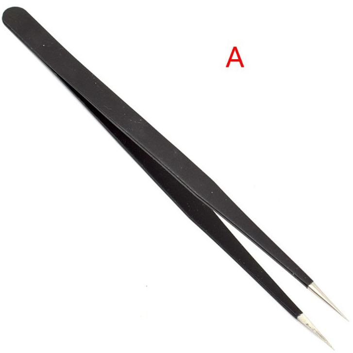 Anti-Static Steel Curved Bent Tip Tweezer Jewelry Nipper Repair Hand Tool
