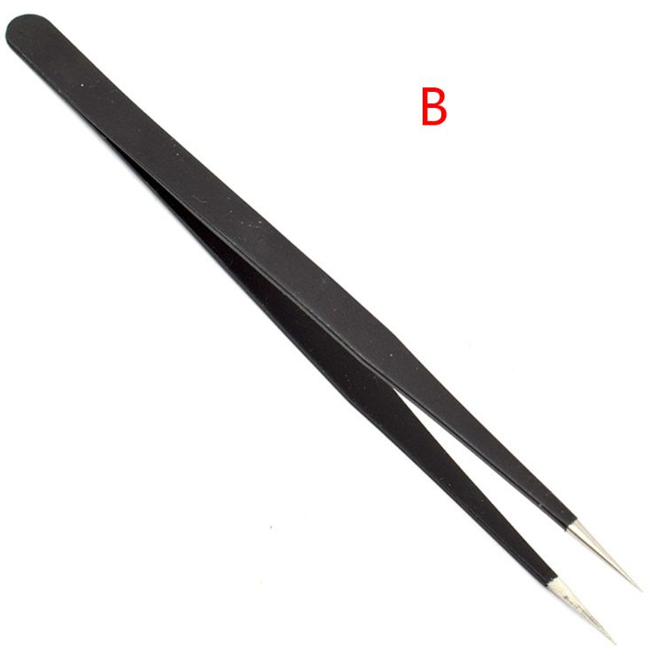 Anti-Static Steel Curved Bent Tip Tweezer Jewelry Nipper Repair Hand Tool