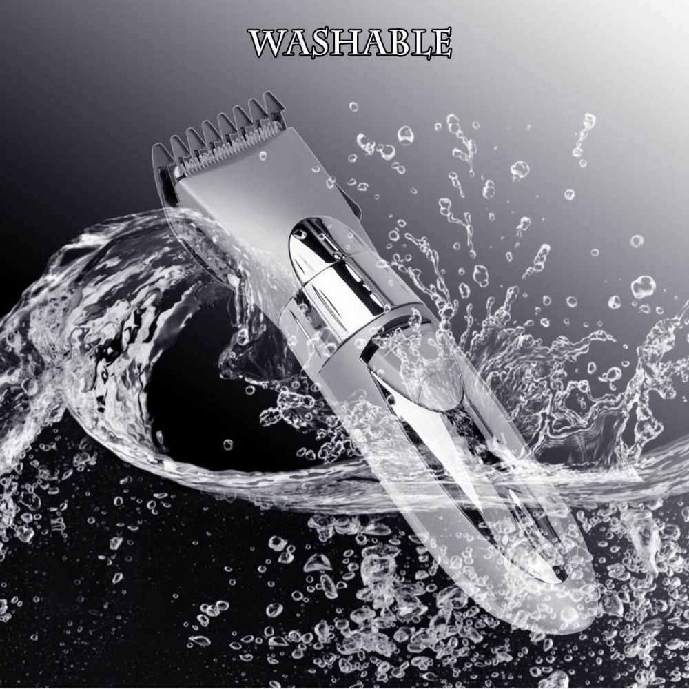 Electric Hair Clipper Professional Waterproof Hair Cutting Machine Rechargeable Hair Razor Water Resistant Beard Trimmer