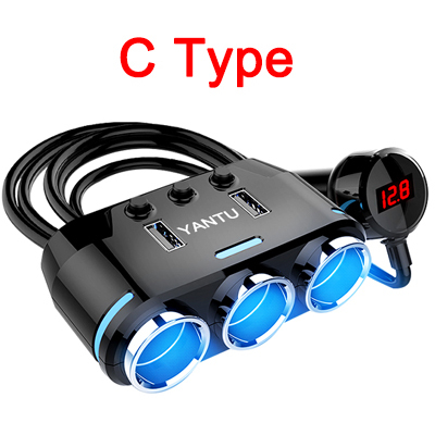 12V-24V Car Cigarette Lighter Socket Splitter Plug LED USB Charger Adapter 3.1A 100W Detection For Phone MP3 DVR Accessories
