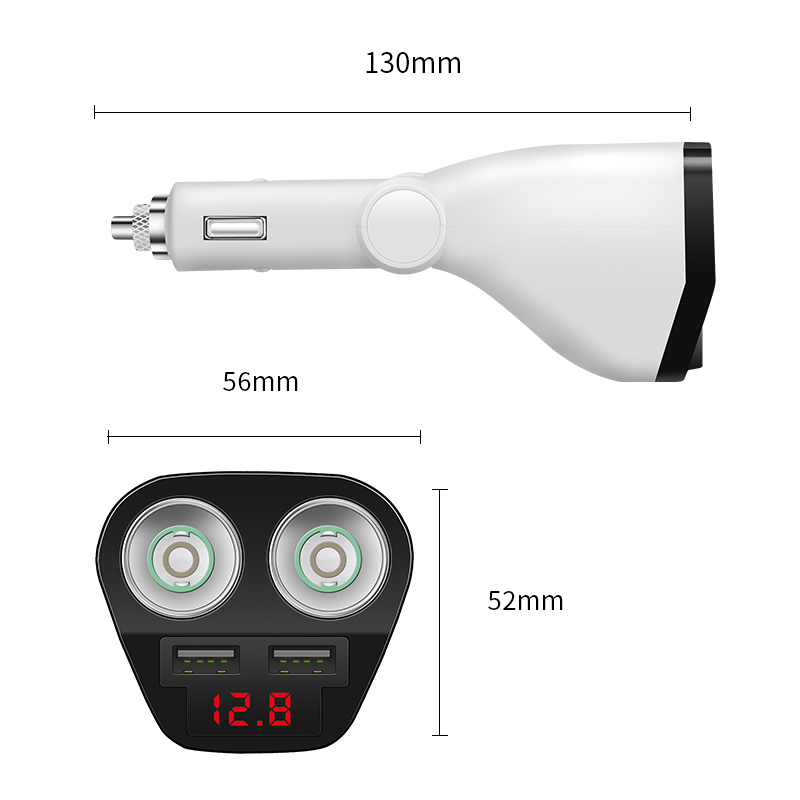 12V/24V Universal Car USB Car cigarette lighter adapter socket converter 5V 1A /2.4A dual usb car charger with voltage diagnose