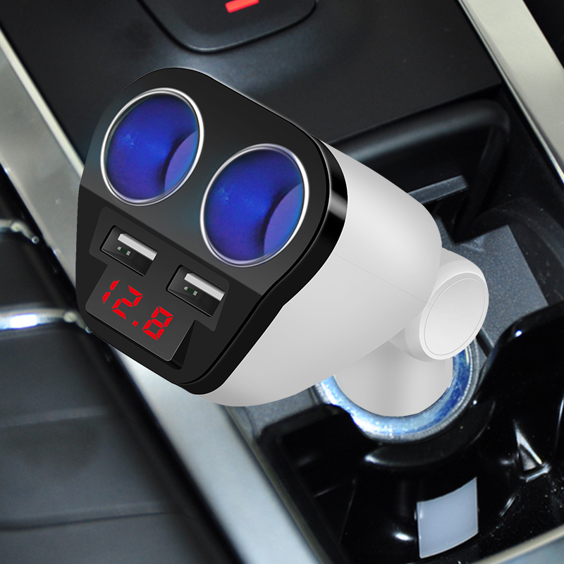 12V/24V Universal Car USB Car cigarette lighter adapter socket converter 5V 1A /2.4A dual usb car charger with voltage diagnose
