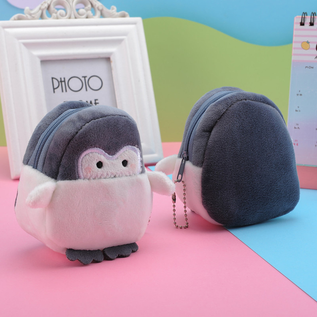 Cute Penguin Plush Mini Wallet Soft Positive Energy Penguin Plush Coin Purse Girls Lovers Valentine's Gifts