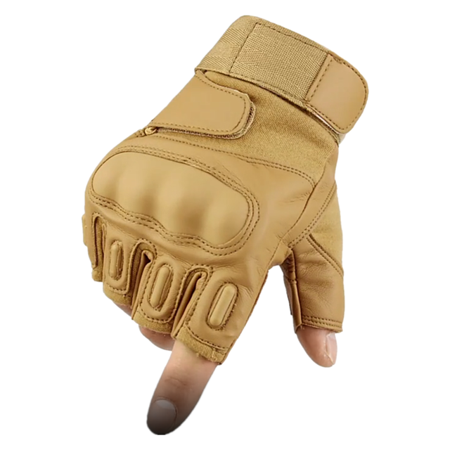 Outdoor Leather Tactical Gloves Airsoft Sport Mittens Half Finger Type Military Men Women Combat Gloves Shooting Hunting Gloves