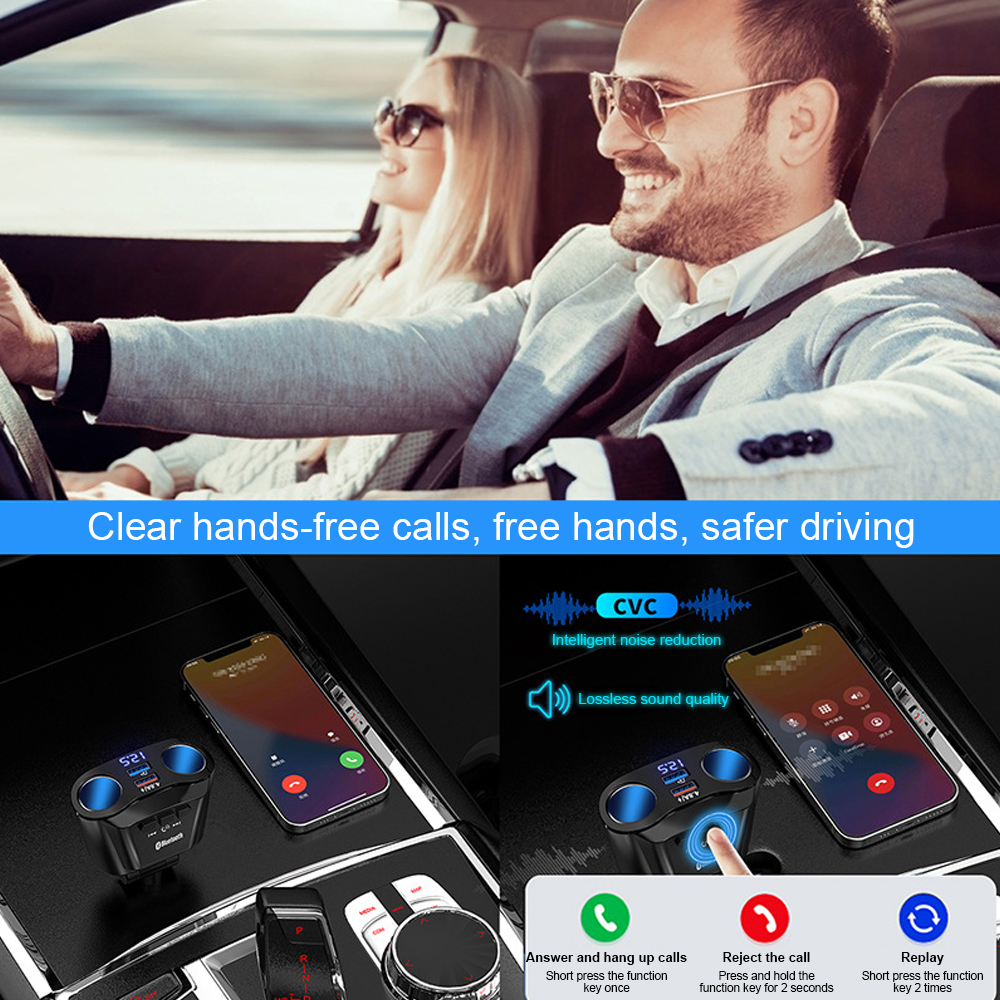 Car Cigarette Lighter Socket Splitter Plug 12V-24V LED Dual USB Charger Plug Power Adapter For Mobile Phone DVR Accessories