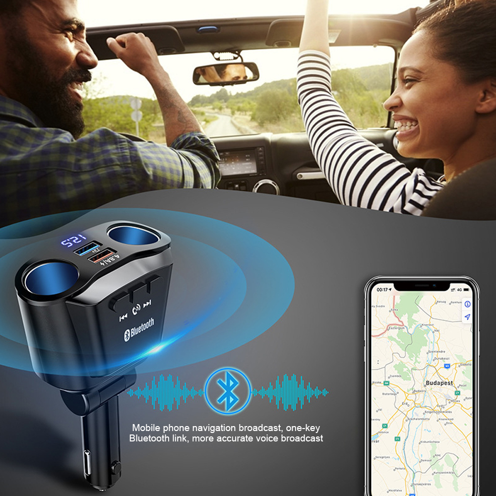 Car Cigarette Lighter Socket Splitter Plug 12V-24V LED Dual USB Charger Plug Power Adapter For Mobile Phone DVR Accessories