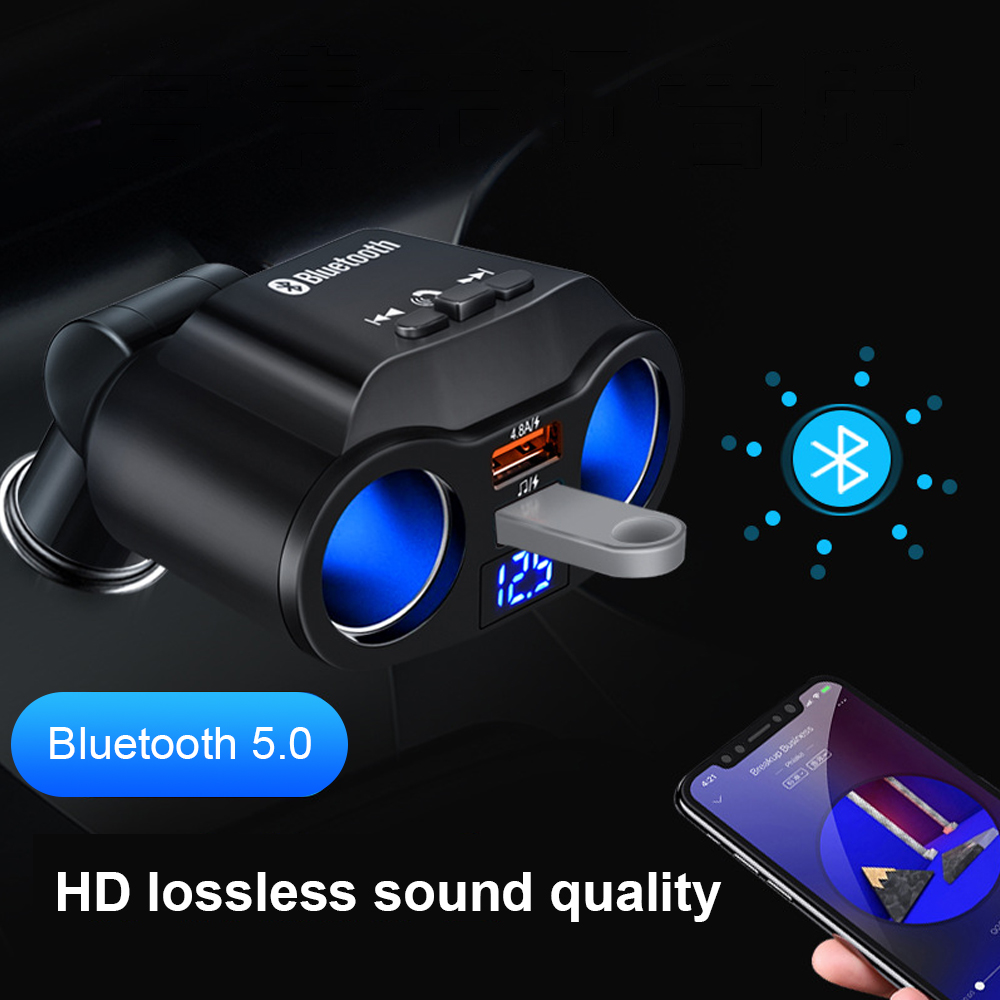 Car Cigarette Lighter Socket Splitter Plug 12V-24V LED Dual USB Charger Plug Power Adapter For Mobile Phone DVR Accessories