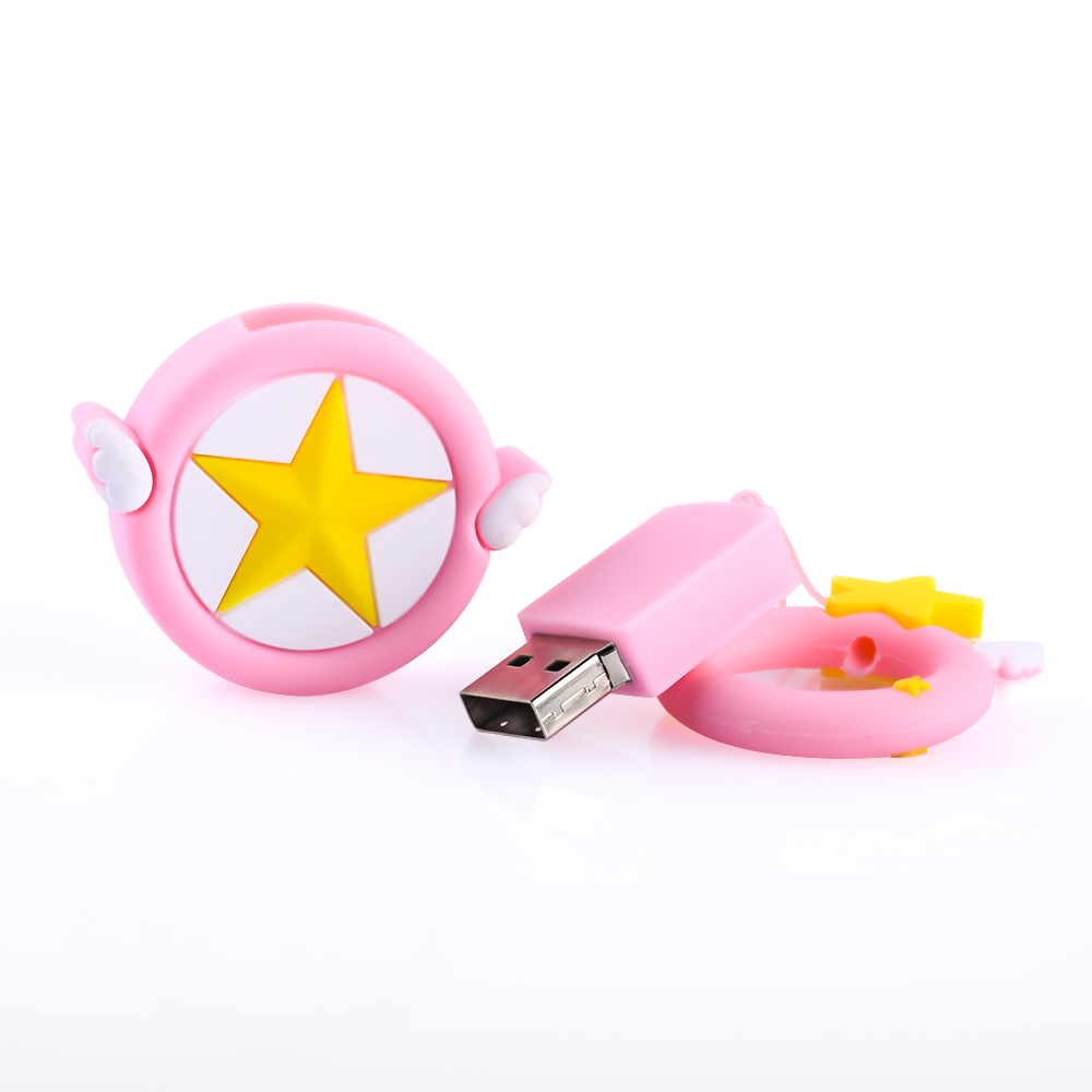 Cartoon USB Flash Drive 64GB Cute Pink Stars Pen drive