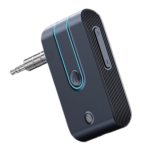 Wireless Receiver Aux Car Adapter Rechargeable with Microphone Bluetooth-compatible Handsfree Calling Car Kit