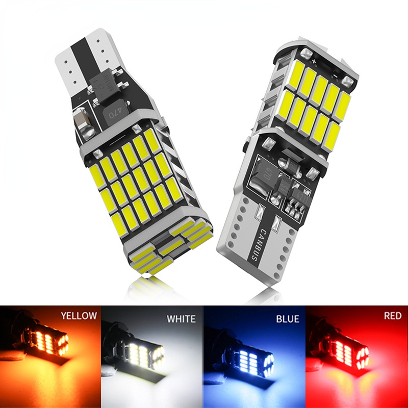 2PCS Auto T15 W16W 921 912 T16 902 LED Bulbs High Power 45pcs 4014SMD Super Bright 1200LM Replace for Car Reversing Light White