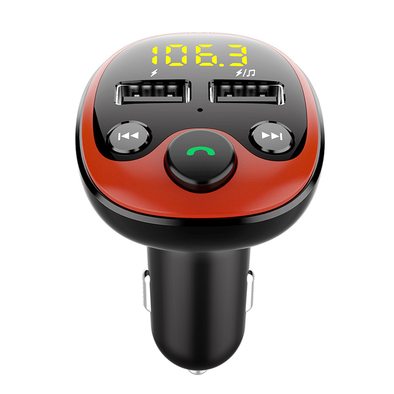 Bluetooth 5.0 Car Kit Handsfree FM Transmitter Modulator Music Mp3 Player Phone Wireless Carkit Dual USB Car Charger