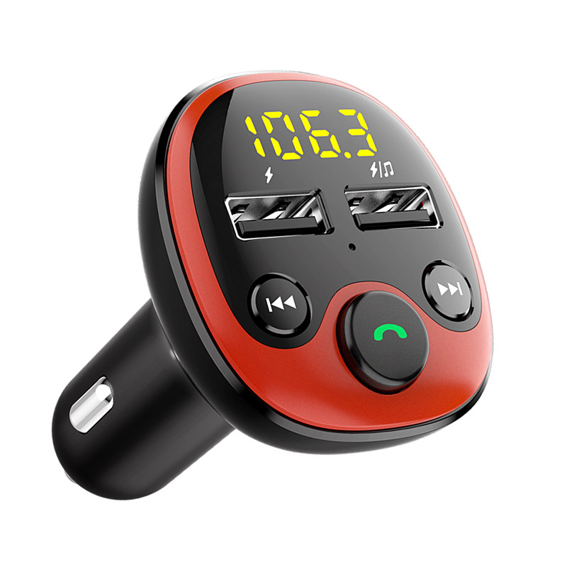Bluetooth 5.0 Car Kit Handsfree FM Transmitter Modulator Music Mp3 Player Phone Wireless Carkit Dual USB Car Charger
