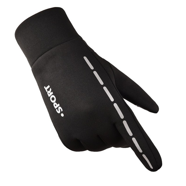 Thermal Winter Gloves Reflective Strip Outdoor Riding Waterproof Warm Full Finger Gloves Touch Screen Windproof Bicycle Gloves