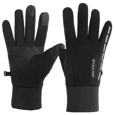 Waterproof Cycling Gloves Men's Touch Screen Winter Gloves Women Velvet Driving Non-slip Motorcycle Male Black Color Warm Gloves