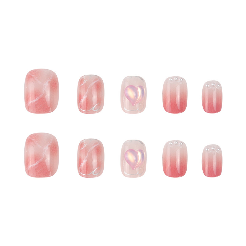 Fake Nail Patch Removable Pearl Peach Fart Peach Nail Patch Short