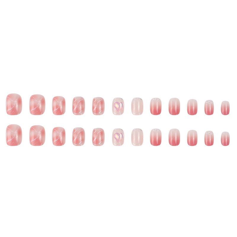 Fake Nail Patch Removable Pearl Peach Fart Peach Nail Patch Short