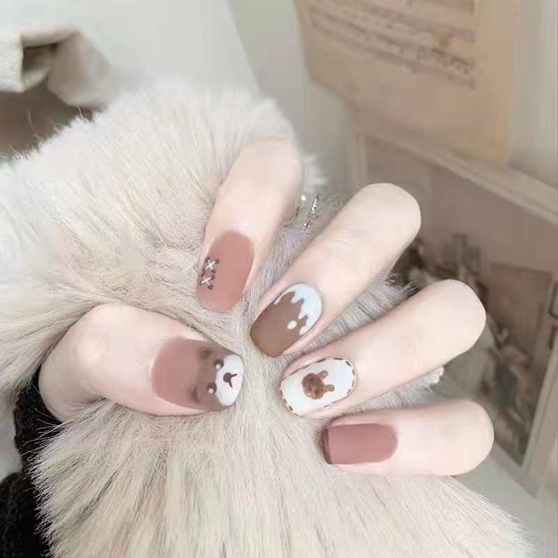 Cute Bear Rabbit Net Red Scrub Wearing Nails Popular Nail Art Japanese Style Nail Art