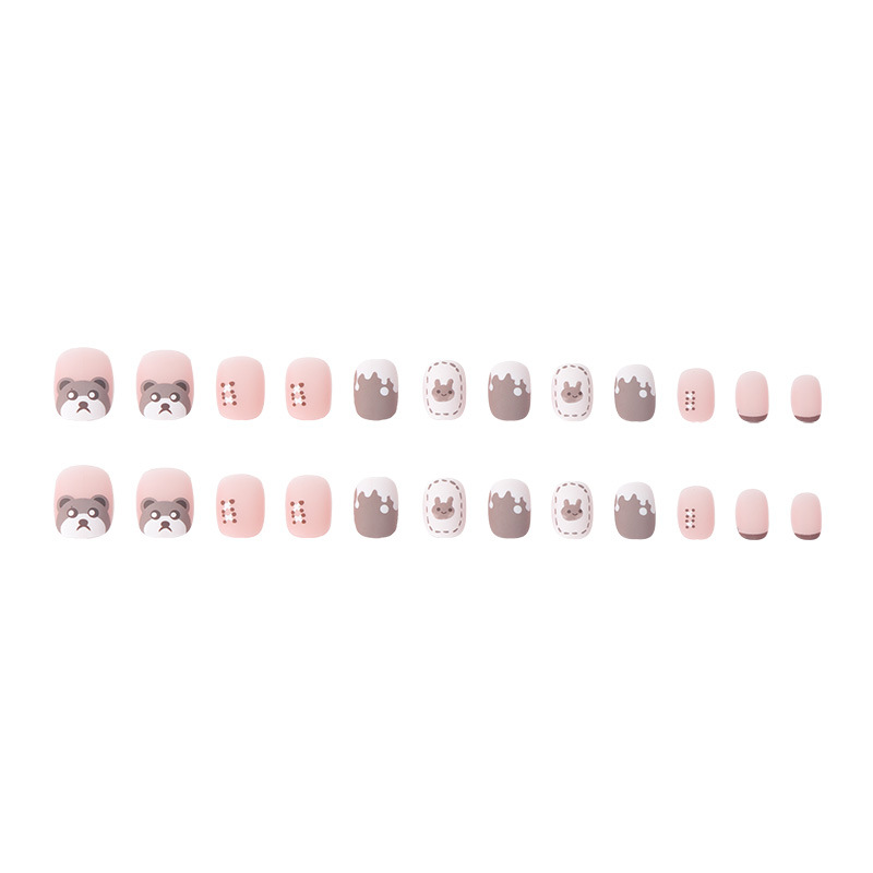 Cute Bear Rabbit Net Red Scrub Wearing Nails Popular Nail Art Japanese Style Nail Art