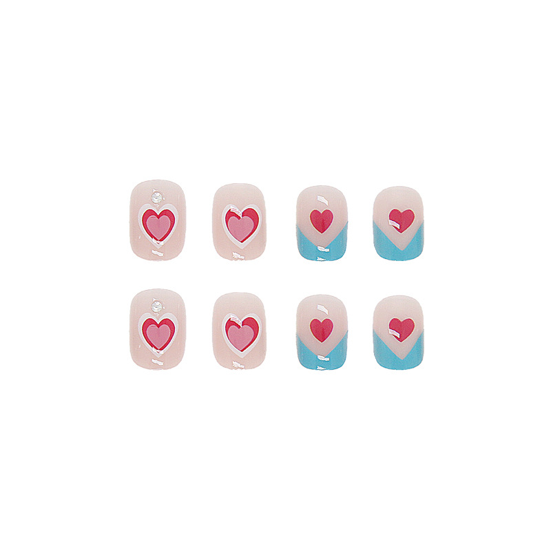 Wearing Nail Soft Nails 24 Nail Art Patches Love Bows Fresh and Sweet Detachable