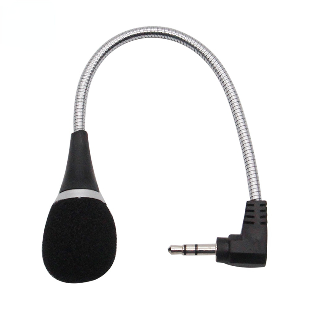 Omnidirectional Metal Microphone 3.5mm Jack Flexible Microphone Mini Audio Mic for Computer Laptop