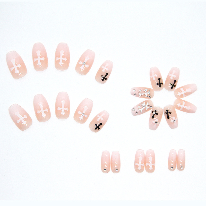 Cross long wear nail manicure patch fake nail nails detachable