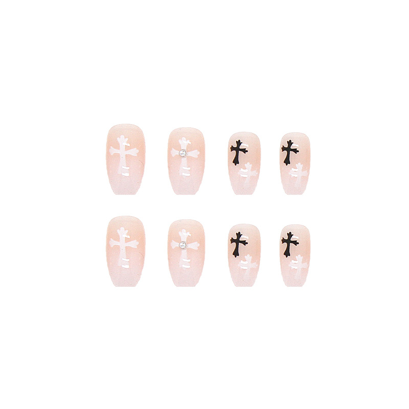 Cross long wear nail manicure patch fake nail nails detachable