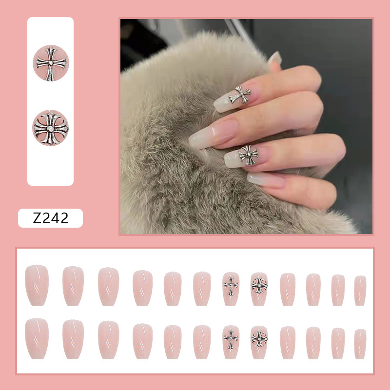 Nail Patch Soft Nail Ballet Nail Gradient Pink Diamond Removable