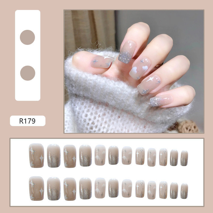 Nail Stickers Nail Patches Removable Wearable Nails Stars and Clouds Fake Nails