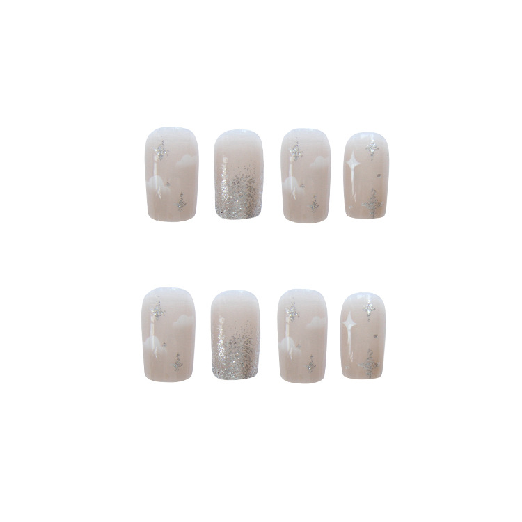 Nail Stickers Nail Patches Removable Wearable Nails Stars and Clouds Fake Nails