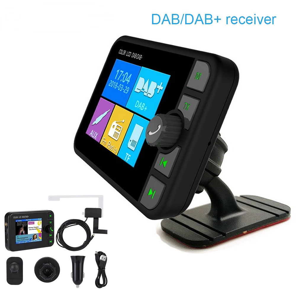 Car Digital DAB Radio Receiver FM Radio Bluetooth Transmitter Music Streaming FM DAV/DAB Tuner Broadcasting 3.5mm AUX output