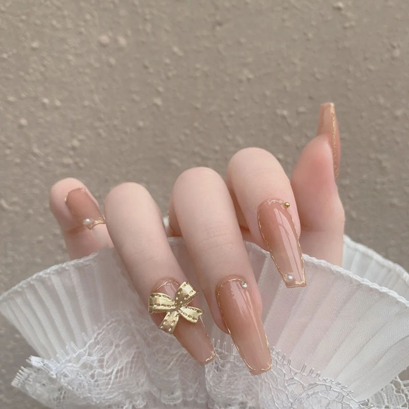 24pcs Fake Nail Wearing Nail Detachable Butterfly Nail Piece Ballet Nail Piece