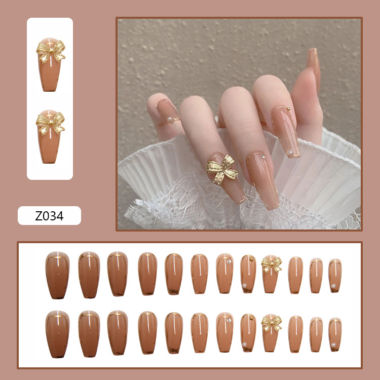 24pcs Fake Nail Wearing Nail Detachable Butterfly Nail Piece Ballet Nail Piece