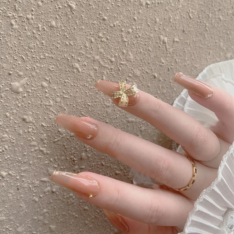 24pcs Fake Nail Wearing Nail Detachable Butterfly Nail Piece Ballet Nail Piece