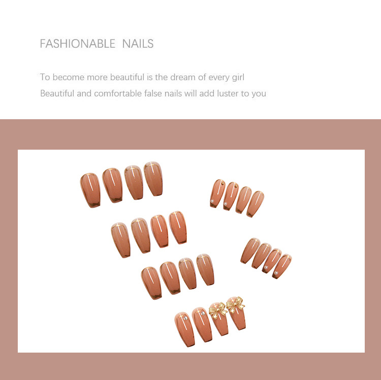 24pcs Fake Nail Wearing Nail Detachable Butterfly Nail Piece Ballet Nail Piece