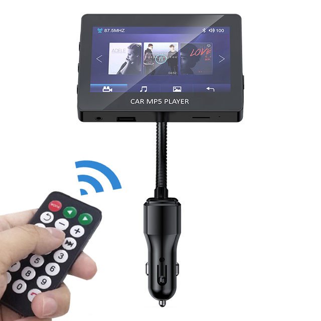 4.3 inch Bluetooth 5.0 Car FM Transmitter MP5 Video Audio music Player Dual USB AUX U Disk TF MP3 Play Remote Control