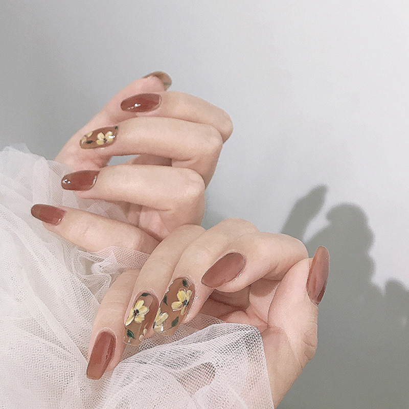 24 pieces of flower fake nails nail manicure finished removable net red with the same style