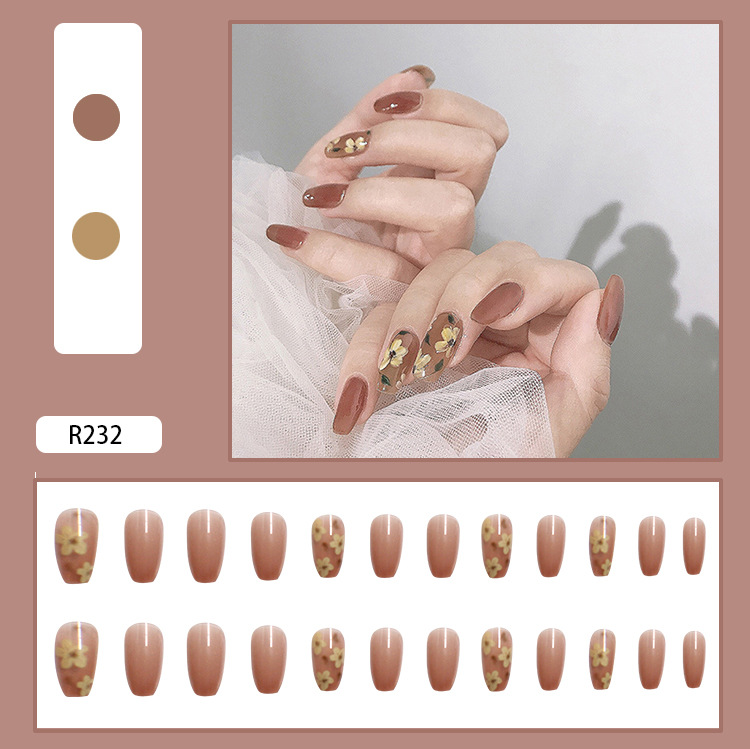 24 pieces of flower fake nails nail manicure finished removable net red with the same style