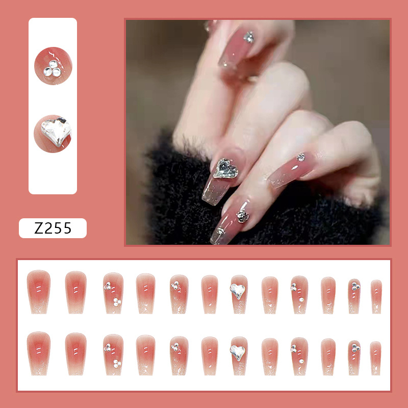 Fake Nails Removable Wearable Nail Powder Transparent Reuse Nail Art Diamond Model