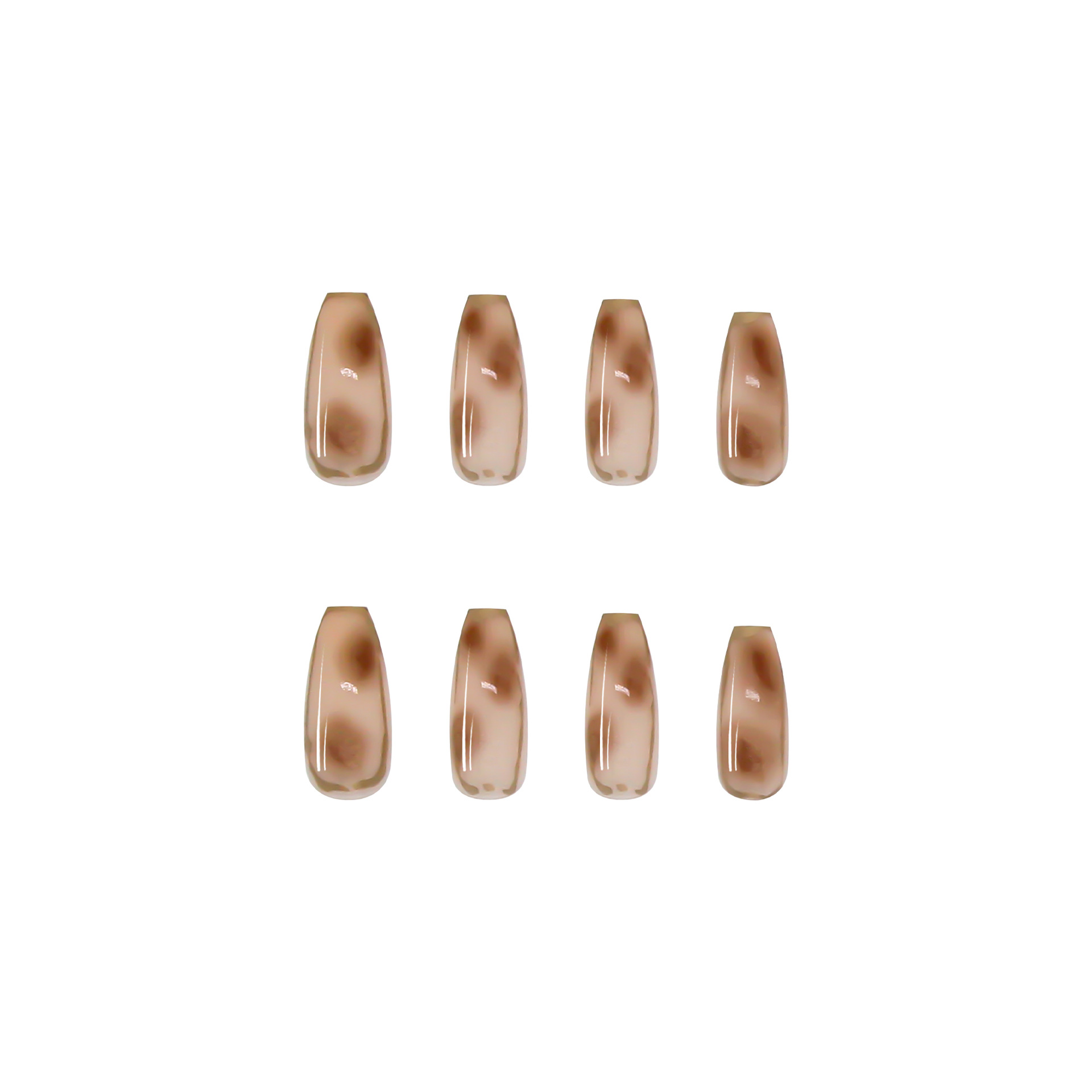 Nail Art Wearable Fake Nails Smudged Amber Gentle Removable Nail Patches