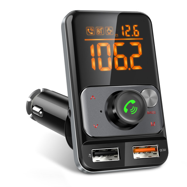 2022 Bluetooth 5.0 Car Kit Handsfree Wireless FM Transmitter MP3 Player QC3.0 Quick Charge Car Charger U Disk TF Music Player