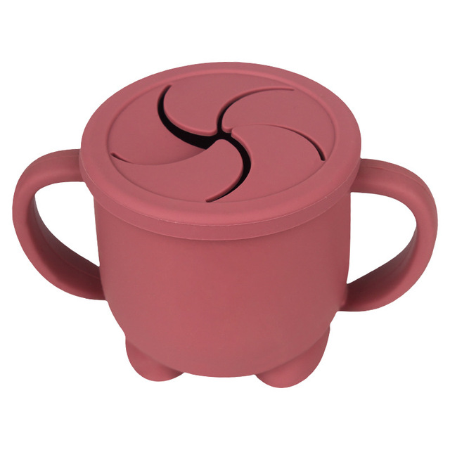 Free Kids Silicone Food Storage Box Solid Color Baby Snack Cup Portable Children Snacks Container With Lid