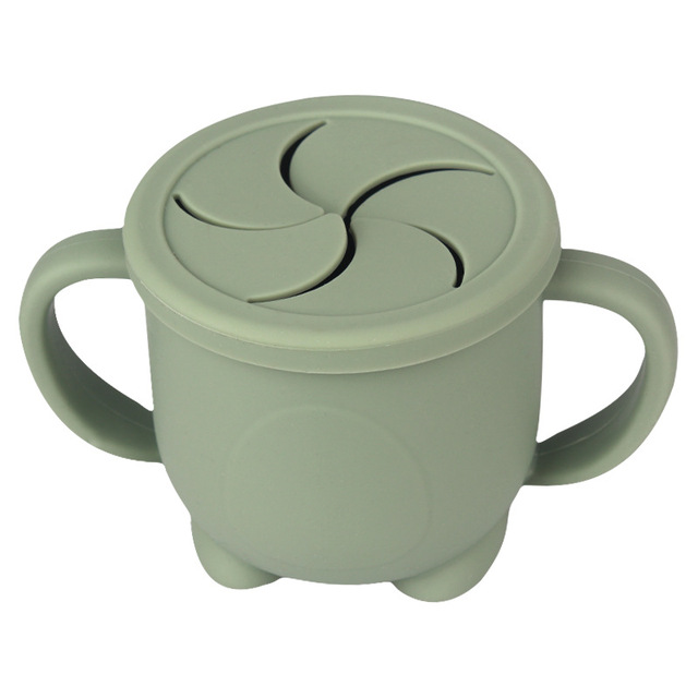 Free Kids Silicone Food Storage Box Solid Color Baby Snack Cup Portable Children Snacks Container With Lid
