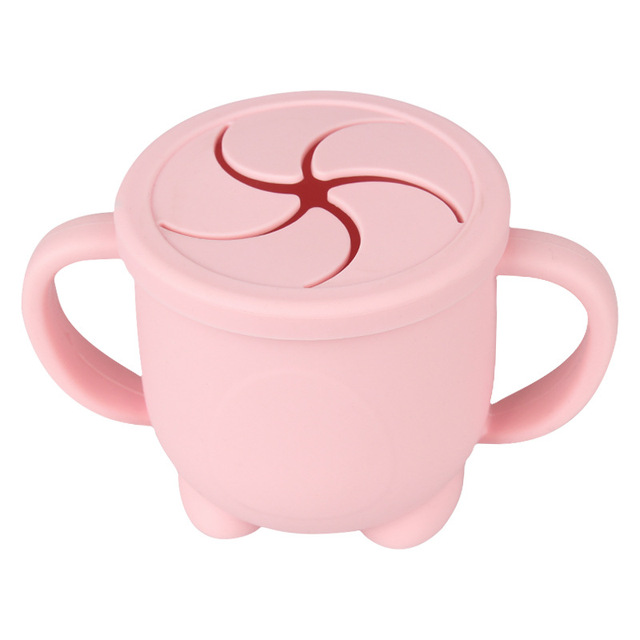 Free Kids Silicone Food Storage Box Solid Color Baby Snack Cup Portable Children Snacks Container With Lid