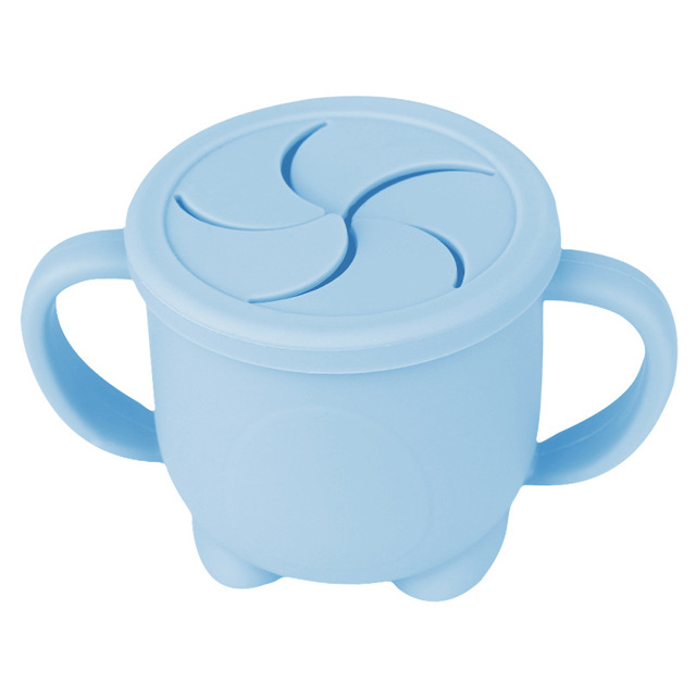 Free Kids Silicone Food Storage Box Solid Color Baby Snack Cup Portable Children Snacks Container With Lid
