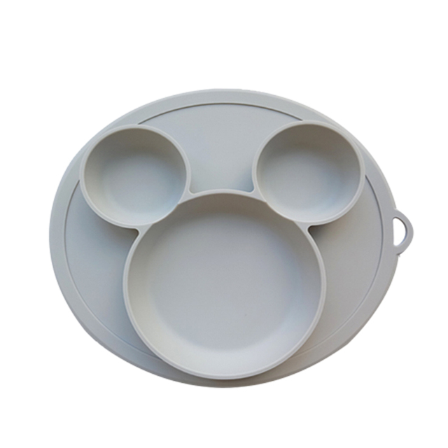 Plate for Kids with Silicone Baby Bowl Suction BPA Free Feeding Baby Tableware Children Dining Dishes