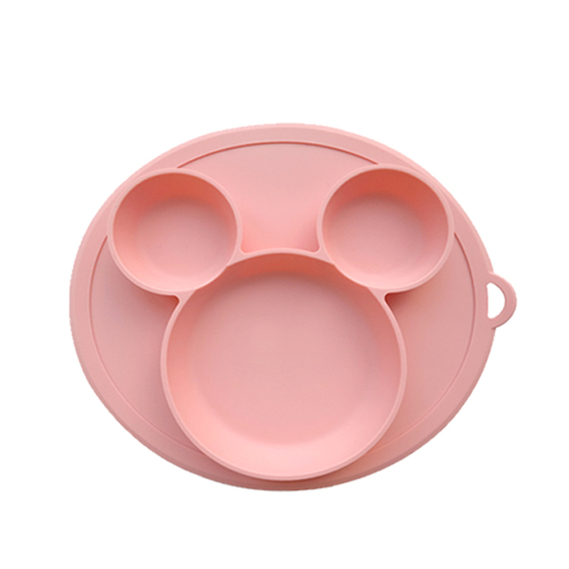 Plate for Kids with Silicone Baby Bowl Suction BPA Free Feeding Baby Tableware Children Dining Dishes
