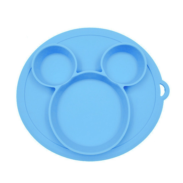 Plate for Kids with Silicone Baby Bowl Suction BPA Free Feeding Baby Tableware Children Dining Dishes