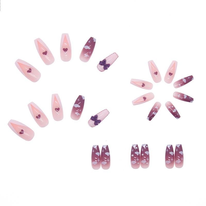 Nail Art Butterfly Nail with Drill Removable Fake Nails