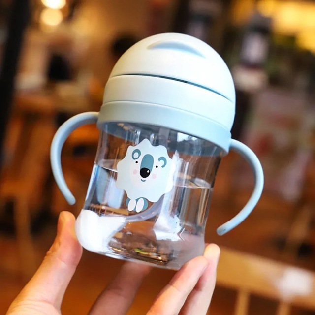 250/350ml Baby Feeding Cup with Straw Children Learn Feeding Drinking Bottle Kids Training Cup with Straw