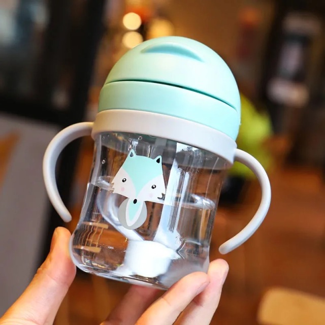 250/350ml Baby Feeding Cup with Straw Children Learn Feeding Drinking Bottle Kids Training Cup with Straw